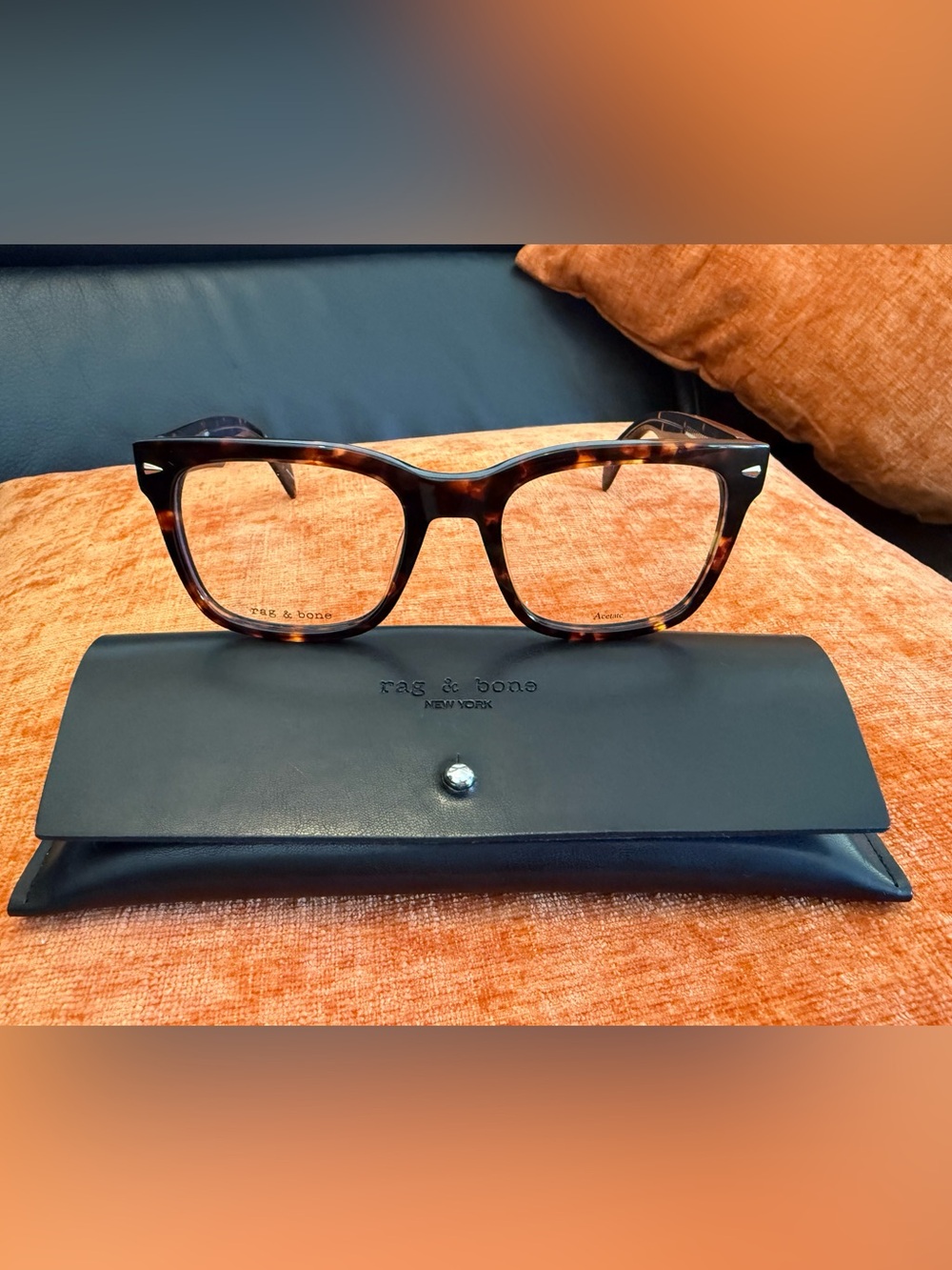NWOT rag & bone RNB7010 Square Glasses Frames Dark Havana Tortoise